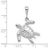 Black Bow Jewelry 14k White Gold Polished Sea Turtle Pendant - 3 of 4