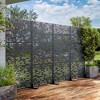 Lirago Metal Outdoor Privacy Screen Freestanding Patio Decorative Screens 72"x35" Black - 3 of 4
