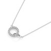Pompeii3 1/3Ct Mini Duet Circle Diamond Necklace 14k Gold Pendant Lab Created 18" - 2 of 4