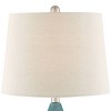 360 Lighting Modern Table Lamp with USB Charging Port 24 3/4" High Sea Foam Ceramic Oatmeal Drum Shade for Living Room Desk Bedroom - image 4 of 4