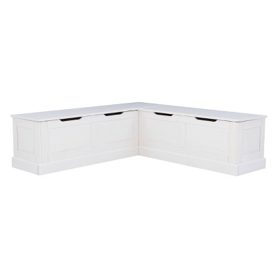 WEEKLY or MONTHLY. Norah Two-Tone Natural White Backless Corner Nook