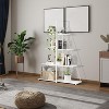 Sailboat Shaped Bookshelf, 4-Tier Ladder Book Shelf, Nautical Storage Shelves, Space-Saving Freestanding Organizer for Living Room, Office - 3 of 4