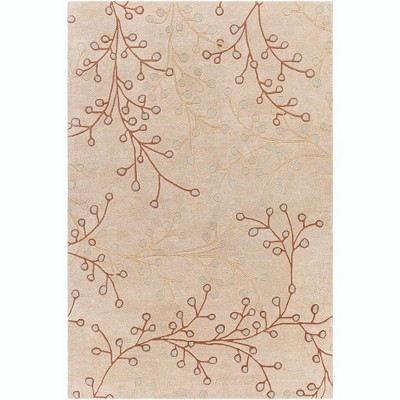 Mark & Day Le Havre 6'x9' Rectangle Tufted Indoor Area Rugs Taupe: Wool, Stain-Resistant, Bohemian, Floral Pattern