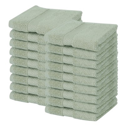Splash Zero Twist 100% Ring Spun Cotton Face Washcloth Set – Reversible, 550 GSM, Soft, Lightweight, Highly Absorbent Towels for Bathroom