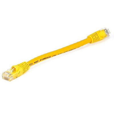 Monoprice Cat6 Ethernet Patch Cable - 0.5 Feet - Yellow | Network Internet Cord - RJ45, Stranded, 550Mhz, UTP, Pure Bare Copper Wire, 24AWG