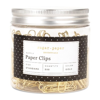 500ct Standard Paper Clips Gold Sugar Paper Essentials