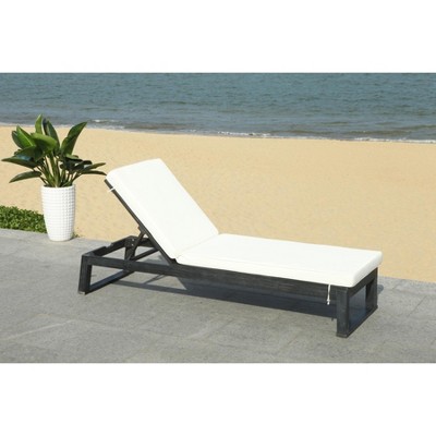 Contemporary Black & Beige Hanging Chaise Lounger with Cushions