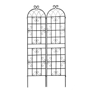 Gulches 2-Pack Rustproof Metal Garden Trellis for Climbing Plants, 86.7" x 19.7" Outdoor Flower Support, White - 1 of 4