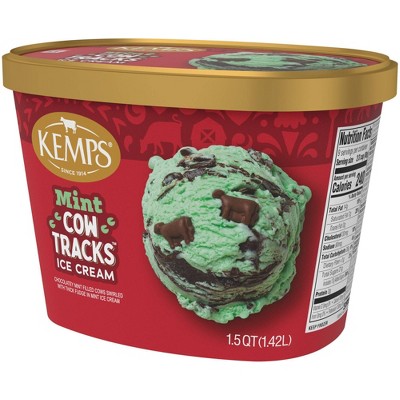 Kemps Mint Cow Tracks Premium Ice Cream - 48oz
