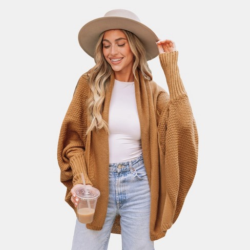 Women's Long Layering Duster Cardigan - A New Day™ Camel 4x : Target