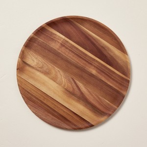 13" Wooden Plate Charger Brown - Hearth & Hand™ with Magnolia: Acacia, Farmhouse Style - 1 of 3