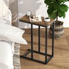 Tangkula C-shaped End Table Modern Sofa Side Table w/ Adjustable Foot Pads Rustic - 3 of 4