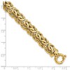Black Bow Jewelry 11mm 14K Yellow Gold Hollow Flat Byzantine Chain Bracelet, 7.5 Inch - 4 of 4
