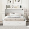 NicBex Full Size Murphy Bed 80.5" Wooden Frame Murphy Bed Cabinet Morden Hideaway Wall Bed with USB Ports for Living Room - 3 of 4