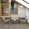 Outsunny 4-Piece Patio Furniture Set Garden Conversation Set with Soft Washable Cushions & Strong Steel Frame, Beige - 3 of 4