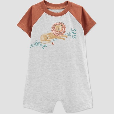 Image of Baby Boys' Lion Romper - Just One You® made by carter's Heather Gray 9M
