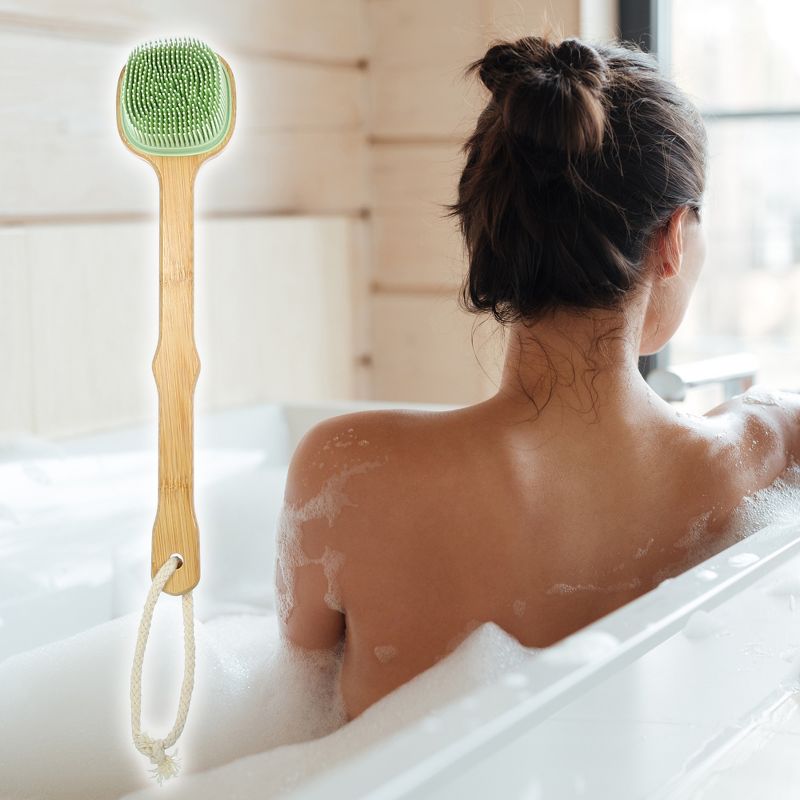 Unique Bargains Dual-Side Long Handle Silicone Bath Brush, 5 of 7