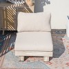 Moda Furnishings W27.1"*D28.9"*H25.7" Outdoor Patio Deep Seating Aluminum Wood Grain Armless Lounge Chair With Beige Cushions - 2 of 4