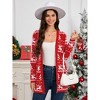Christmas Cardigan For Women Casual Long Sleeve Round Neck Open Front Cardigan Sweaters - 3 of 4