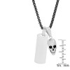 Steeltime 24" two tone black ip & stainless steel dog tag/skull pendant - 3 of 4