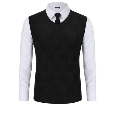 COOFANDY Men's V Neck Sleeveless Sweater Vest Slim Fit