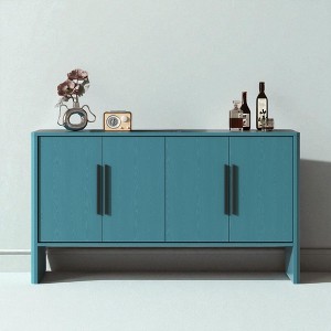 4-Door Sideboard Buffet Cabinet with Adjustable Shelves and Long Handles, Wood Storage Cabinet with Cable Holes for Kitchen, Dining Room - 1 of 4