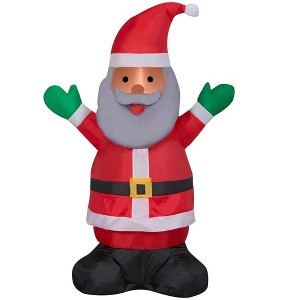 Holiday Living 4-FT Tall Pre-Lit Santa Christmas Inflatable with Gray Beard - 1 of 3