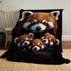 Red Panda Print Flannel Fleece Blanket, Four Seasons Nap Blanket with Vivid Animal Design for Car and Home Use, Christmas Gift. - 2 of 4