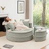 Oversized Round  Barrel Chair with Ottoman, Lounge Accent Sofa with Pillows for Living Room, Bedroom, or Guest Room-The Pop Home - 2 of 4