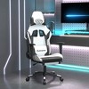 vidaXL Massage Gaming Chair with Footrest, White&Black, Faux Leather - 2 of 4