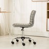 CAVINAS Mid-Back Home Office Desk Chairs, Faux Leather Adjustable Office Chair with 360° Swivel & Wheels, Ergonomic Office Chair, Armless Desk Chair - 3 of 4