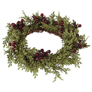 Sullivans Artificial Mini Leaf with Berries Accent Wreath - 1 of 2