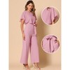 INSPIRE CHIC Women's Casual Dressy Cape Ruffle Sleeve Tie Waist Wide Leg Jumpsuits - 2 of 4