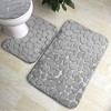 Home Mart Goods 3 Piece Grey Ultra Soft Thick Memory Foam Non-Slip Absorbent Bathroom Bath Mat Set - 3 of 4