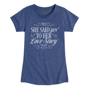 Girls' - Instant Message - Yes To Her Love Story Fitted Short Sleeve Graphic T-Shirt - 1 of 4