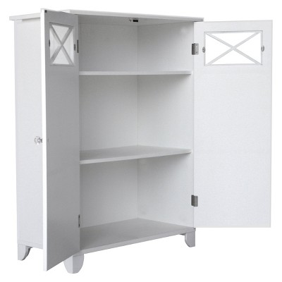 Dawson Floor Cabinet with 2 Doors White - Elegant Home Fashions