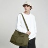 Canvas Tote Messenger Bag with Pockets, Large Crossbody Bags for Women or Men, Casual Canvas Shoulder Bag for College Work Travel Daily, Army Green - 3 of 4