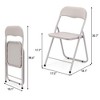 Folding Chairs, Stackable Metal Frame Foldable Chair with Padded Seat and Ergonomic High Back for Events & Home - 2 of 4