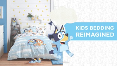 Bluey Rainbow Clouds Organic Cotton Full/Queen Duvet Cover Set