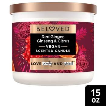 Beloved Love & Energize Red Ginger, Ginseng & Citrus 3-Wick Vegan Candle - 15oz