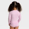 Toddler Girls' Long Sleeve Two Piece Ribbed Rash Guard Swimsuit Set - Cat & Jack™ Pink - 2 of 3