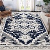 Washable Runner Rug Non Slip Vintage Floral Medallion Distressed Low Pile Carpet for Kitchen Laundry Entryway - 2 of 4
