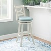 29" Powell Company Winslow Faux Leather Swivel Barstool Cream - Powell Company: Upholstered, Wood Legs, Fixed Height - 2 of 4