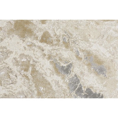 Aura Beige and Gray Abstract Rectangular Area Rug