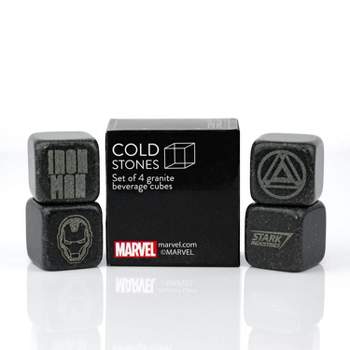 Surreal Entertainment Iron Man Collectible | Marvel Cold Stones Set | Iron Man Granite Beverage Cubes
