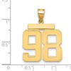 Black Bow Jewelry 14k Yellow Gold, Athletic Collection, Large Polished Number 98 Pendant - 2 of 3