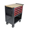 Rolling Tool Cart With 4-Drawers Wooden Top Wheels Locking System Multifunctional Metal Tool Trolley For Garage Warehouse Repair Shop - 2 of 4