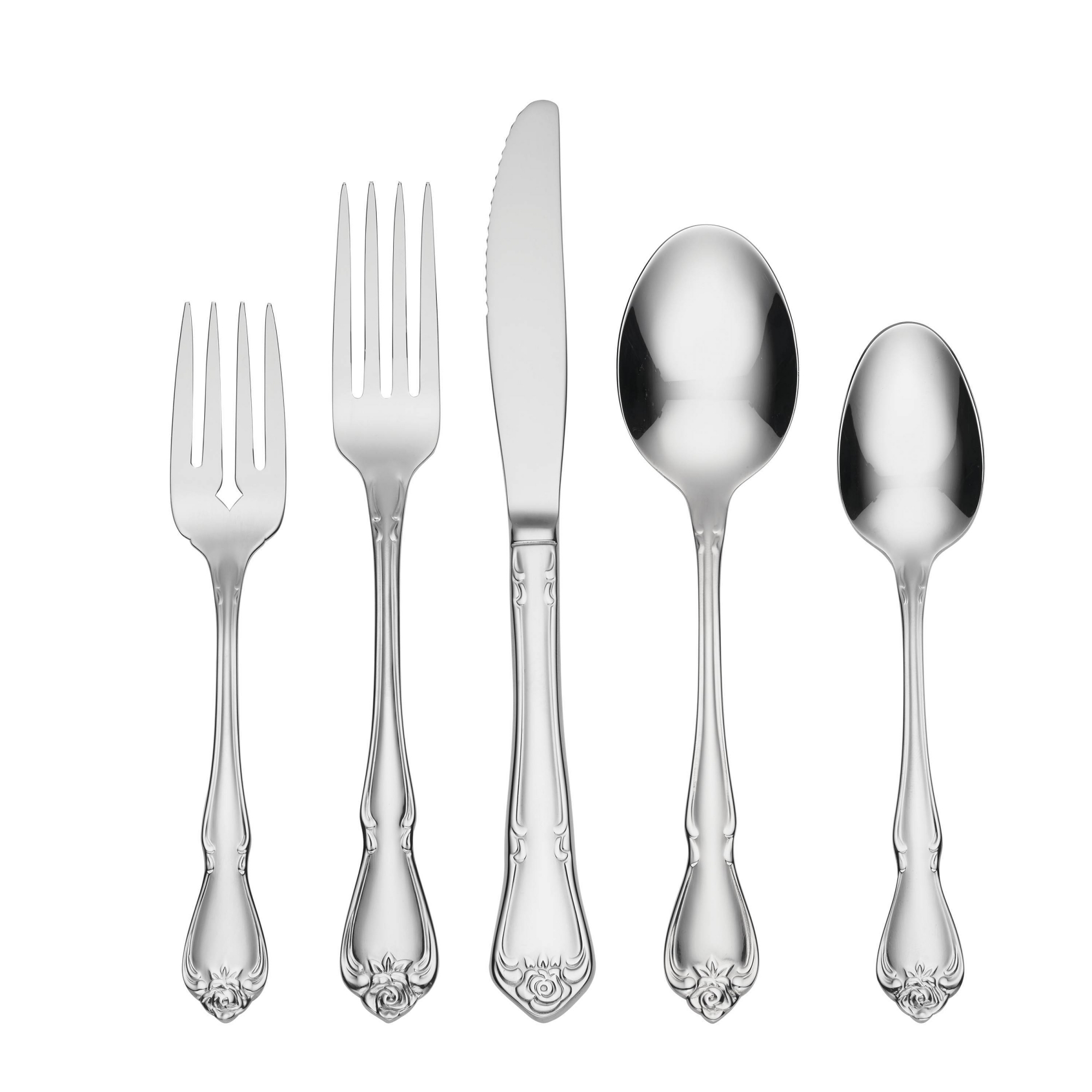 Oneida 20pc True Rose Mirror Flatware Set