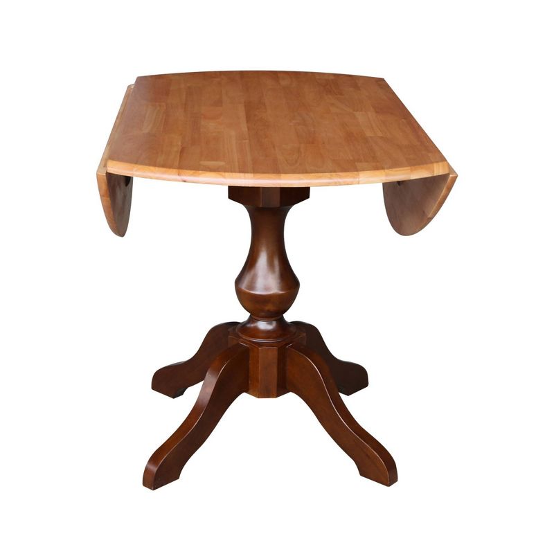 30.3&#34; Gracelyn Round Dual Drop Leaf Pedestal Extendable Dining Table Cinnamon/Espresso - International Concepts, 6 of 11