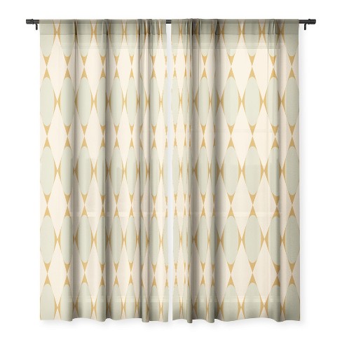 Abstract Geometric Embroidery Light Filtering Rod Pocket Curtain Panel -  No. 918 : Target